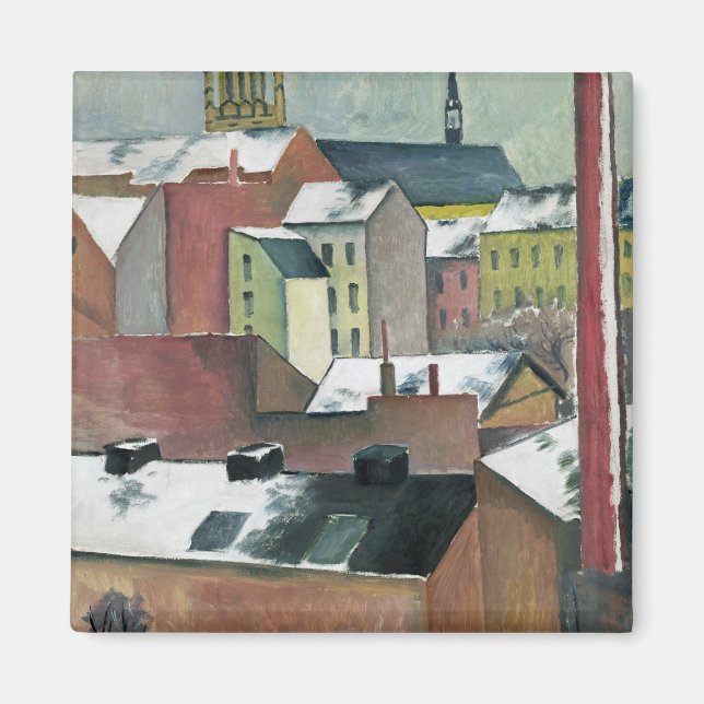 Die Marienkirche in Bonn im Schnee, 1911 Magnet (Vorne)