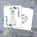 Die Marine ruft zum 50-jährigen Jubiläum auf<br><div class="desc">Diese elegante,  marineblaue 50. Hochzeitsjubiläumseinladung kann mit Ihren Informationen in der modernen Typografie personalisiert werden. Entwickelt von Thisisnotme©</div>