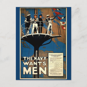Die Marine Will Männer Postkarte