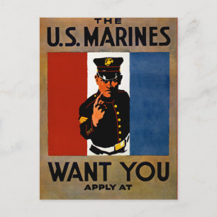 Die Marines Wollte dich Postkarte