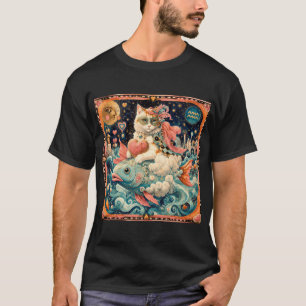 Die Maskierte Katze auf dem Seestern T-Shirt
