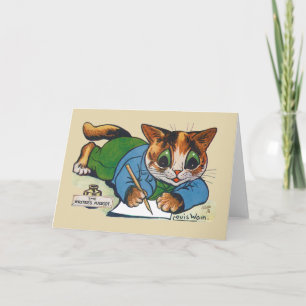 Die Maskottkatze des Schriftstellers, Louis Wain Karte