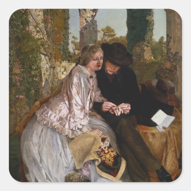 Die Maßnahme für den Hochzeitsring, 1855 Quadratischer Aufkleber (Vorderseite)