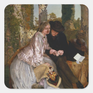 Die Maßnahme für den Hochzeitsring, 1855 Quadratischer Aufkleber