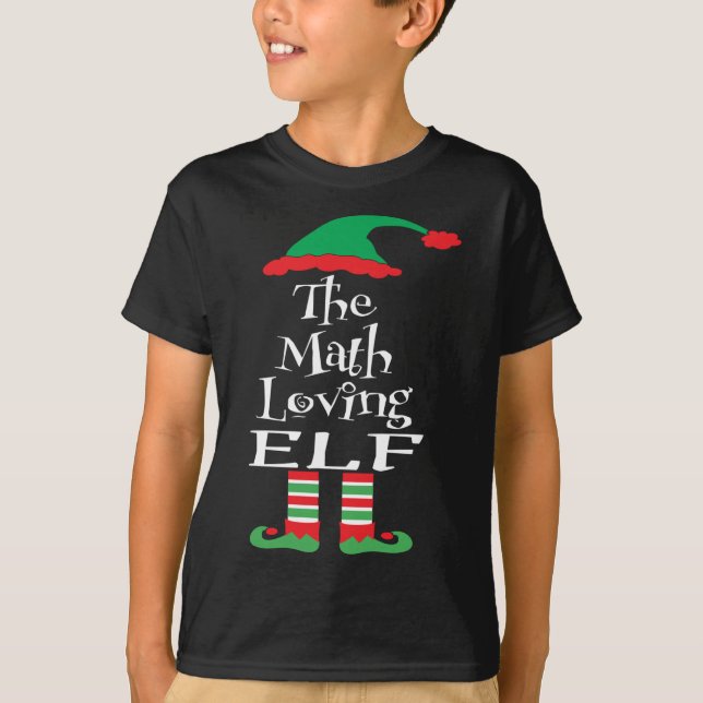 Die Math Love Elf Familie Weihnachten Matching Tee (Vorderseite)