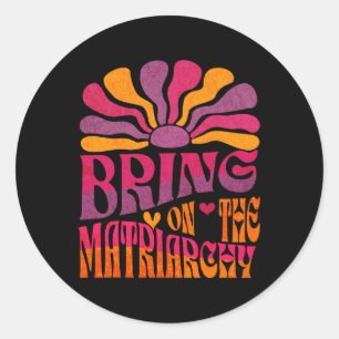 Die Matriarchie des Retro Groovy Feminist Slog Runder Aufkleber