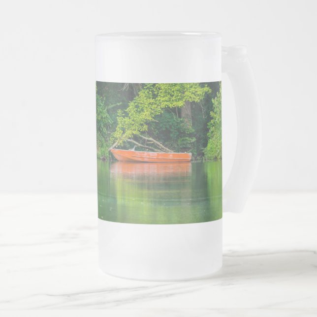 Die Mattierte Tasse des Orangen Bootes (VorderseiteRechts)