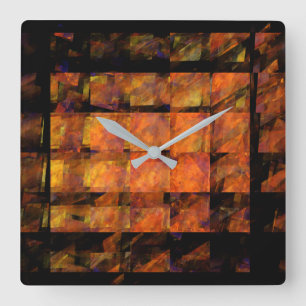 Die Mauer Abstrakter Kunstplatz Quadratische Wanduhr