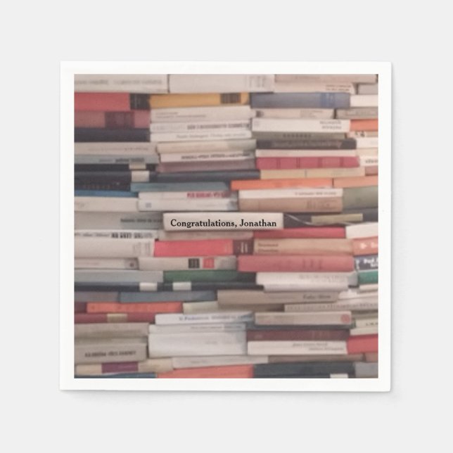 Die Mauer der Bücher überwältigen Glückwunsch Indi Serviette (Vorderseite)