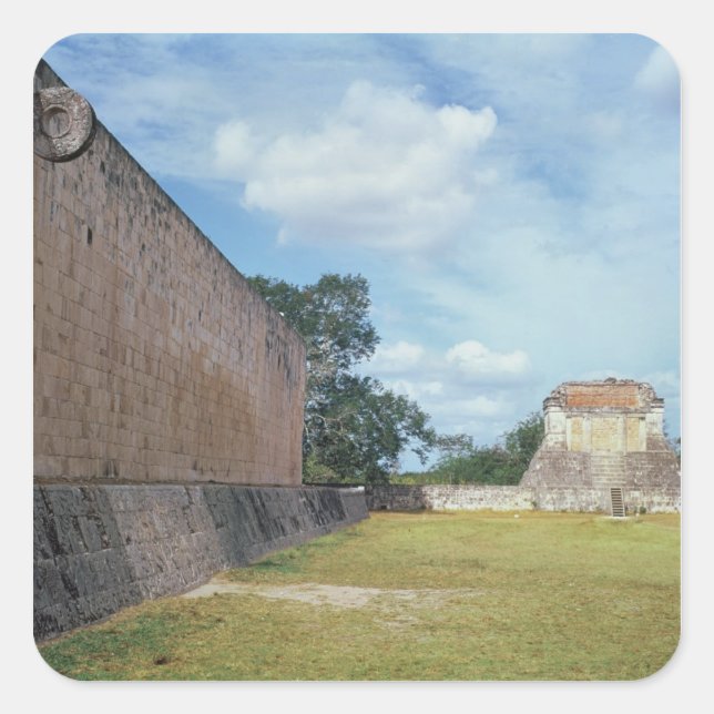 Die Mauer des Ball Court Quadratischer Aufkleber (Vorderseite)