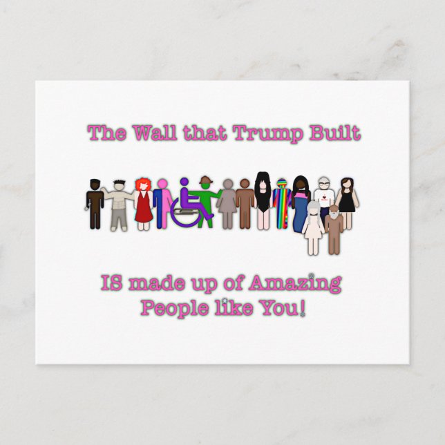 Die Mauer, die Trump errichtet hat Postkarte (Vorderseite)