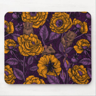 Die Mäuse feiern Party in Orange und Violett Mousepad
