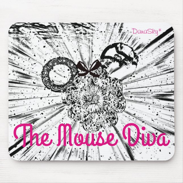 "Die Mäusediva" Mickey Haupt-MAUSUNTERLAGE Mousepad (Vorne)