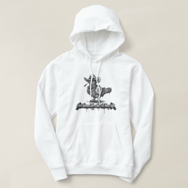 Die Maverick-Taube: 3D Graffiti Monochrom  Hoodie (Design vorne)