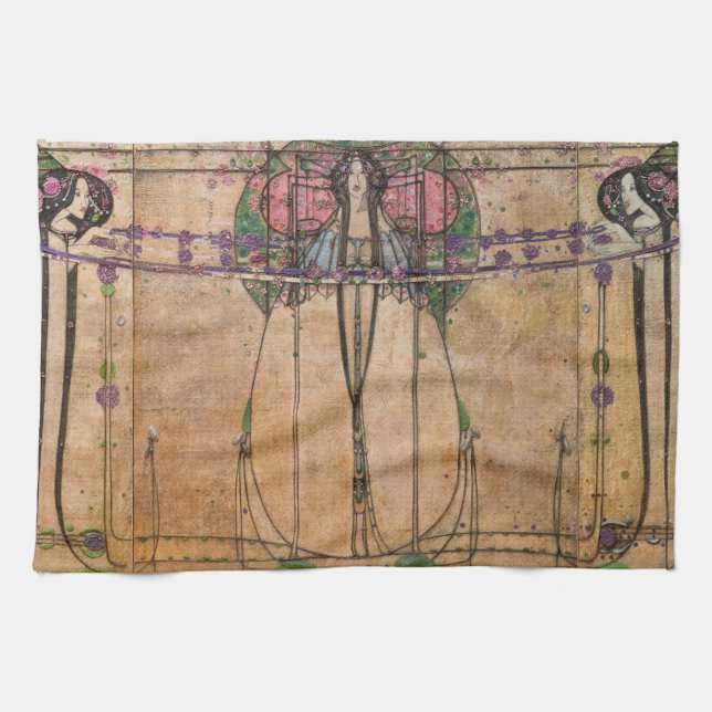 Die May-Königin von Margaret Macdonald Mackintosh Geschirrtuch (Horizontal)