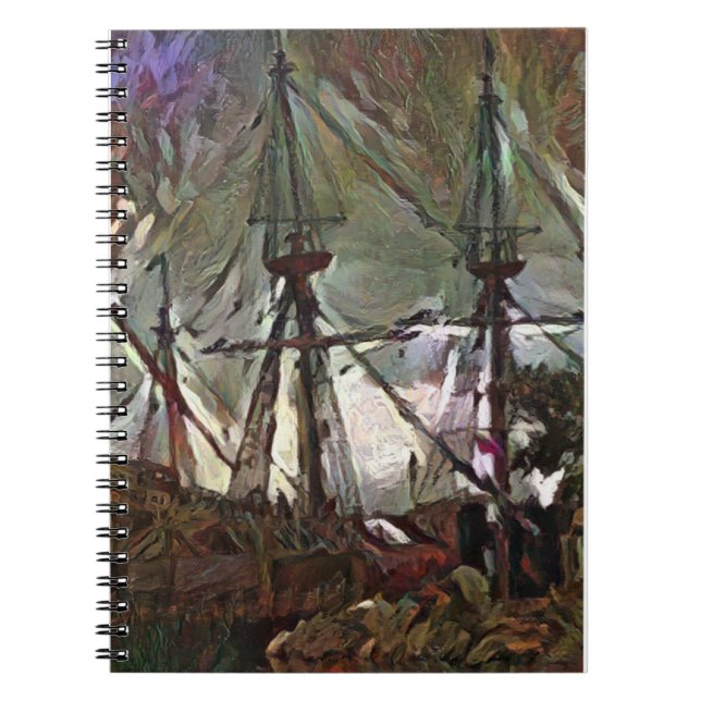 Die Mayflower 2 in A.I. Kunst skurril Notizblock (Vorderseite)