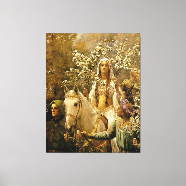Die Maying von Queen Guinevere durch John Collier Leinwanddruck (Vorderseite)