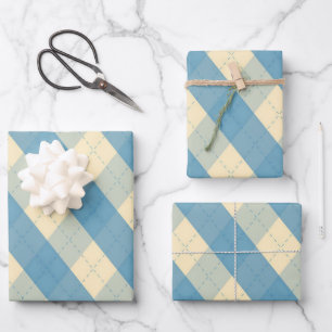 Die MeanClique Blue-Raute Geschenkpapier Set