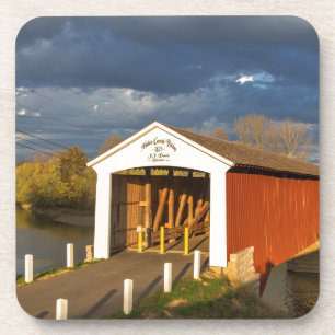 Die Medora Covered Bridge, erbaut 1875 Getränkeuntersetzer