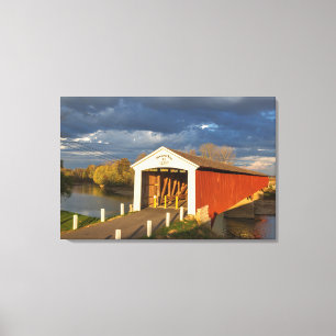 Die Medora Covered Bridge, erbaut 1875 Leinwanddruck