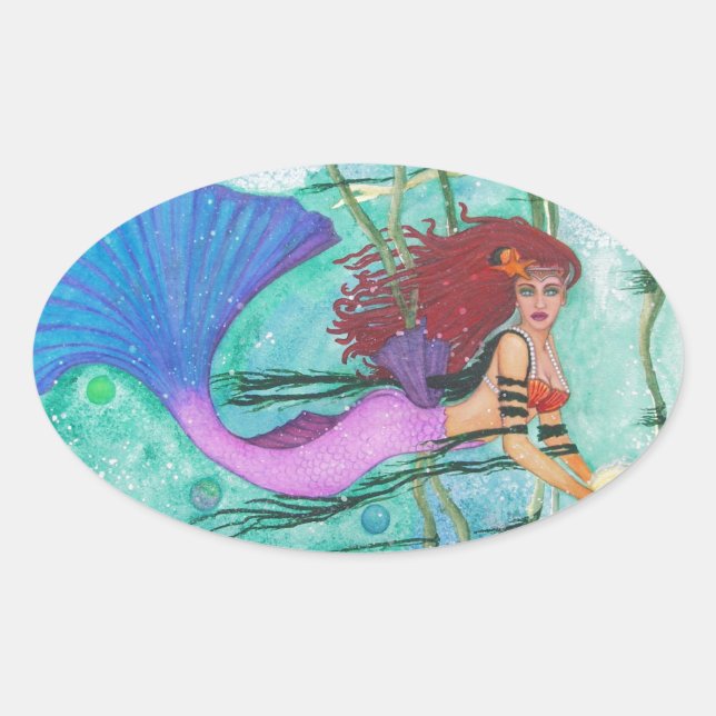 Die Meeresregion Ovaler Aufkleber (Vorderseite)