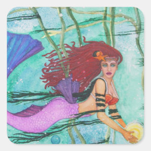 Die Meeresregion Quadratischer Aufkleber