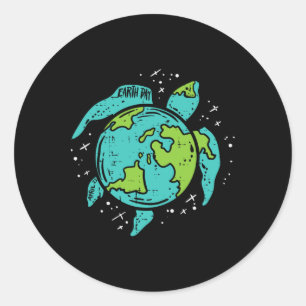 Die Meeresschildkröte des Earth Day Rettete unsere Runder Aufkleber