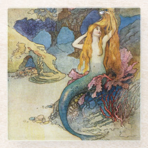 „Die Meerjungfrau“ von Warwick Goble Glasuntersetzer