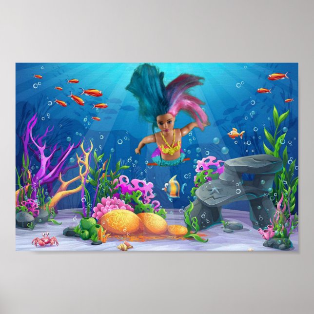 Die Meerjungfrauen amüsieren sich. Poster (Vorne)