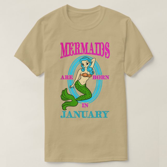 Die Meerjungfrauen sind am 4. Januar Geboren T-Shirt (Design vorne)