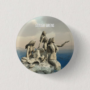 Die Meerjungstatue. Gestalted Button