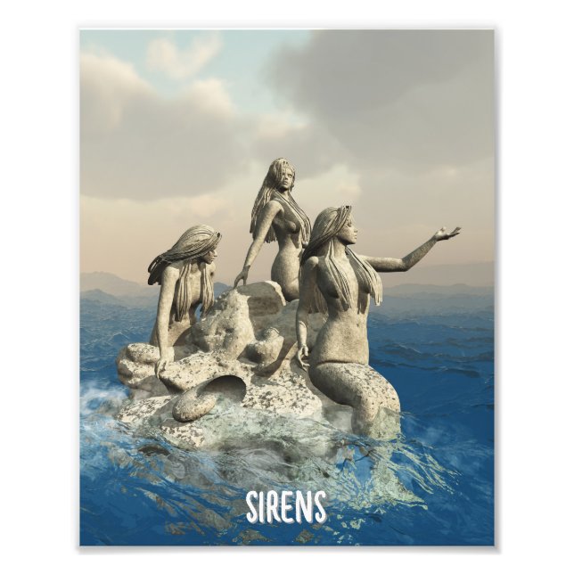Die Meerjungstatue. Gestalted Fotodruck (Vorne)