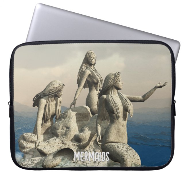 Die Meerjungstatue. Gestalted Laptopschutzhülle (Vorderseite)