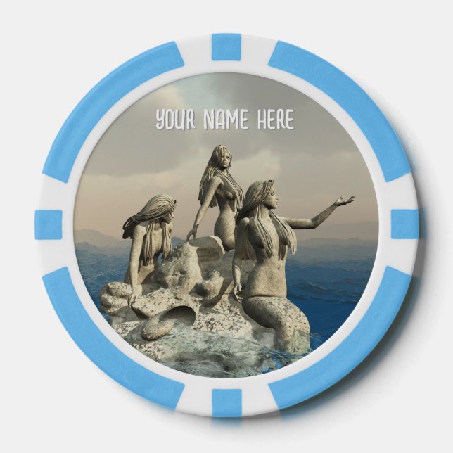 Die Meerjungstatue. Personalisiert Pokerchips (Vorderseite)
