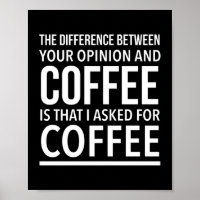 Die Meinung des Kaffees ist ein Witz