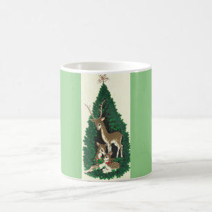 Die meiste schöne Vintage Weihnachtsren-Familie Kaffeetasse