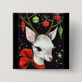 Die meisten schönen Vintagen Weihnachtsrotwild Button