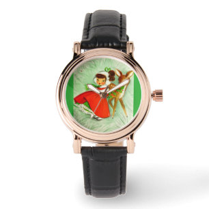 Die meisten schönen Vintagen Weihnachtsrotwild u. Armbanduhr