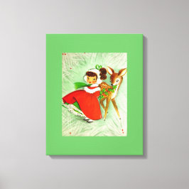 Die meisten schönen Vintagen Weihnachtsrotwild u. Leinwanddruck