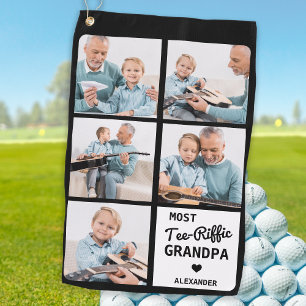 Die meisten T-Shirt-Riffic GRANDPA 5 Foto Vatertag Golfhandtuch