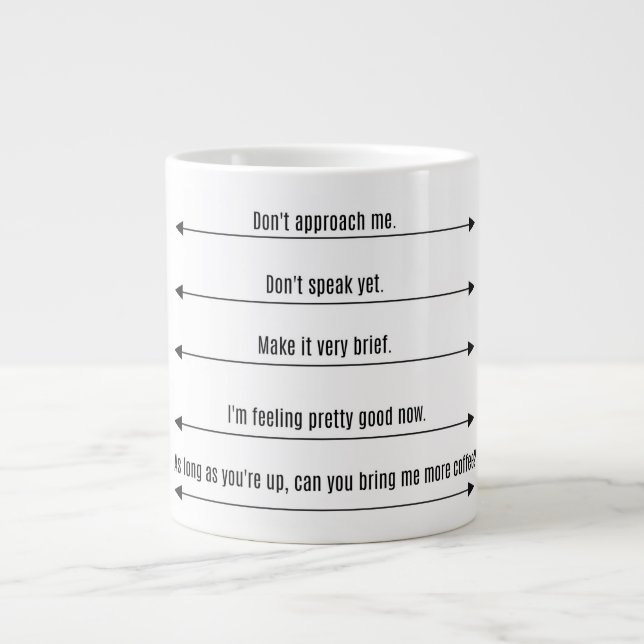 Die Melanie-Tasse Jumbo Black und White Jumbo-Tasse (Vorderseite)