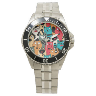Die Menge an Katzen Armbanduhr