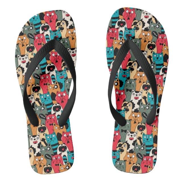 Die Menge an Katzen Flip Flops (Fußbett)