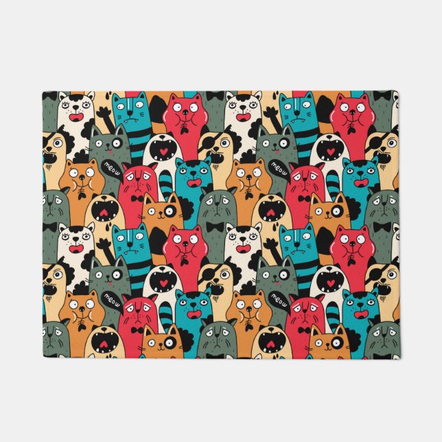 Die Menge an Katzen Fußmatte (Vorderseite)