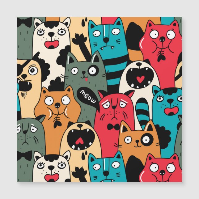 Die Menge an Katzen Magnetkarte (Vorderseite)