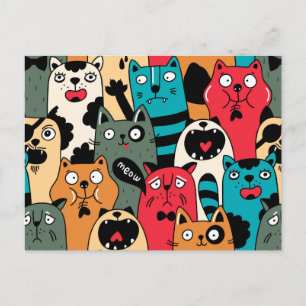 Die Menge an Katzen Postkarte