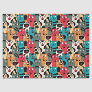 Die Menge an Katzen Seidenpapier