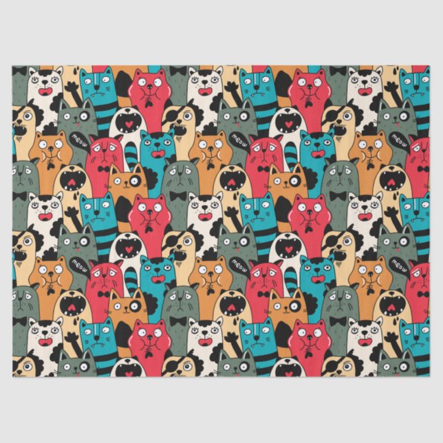 Die Menge an Katzen Seidenpapier (Vorderseite)