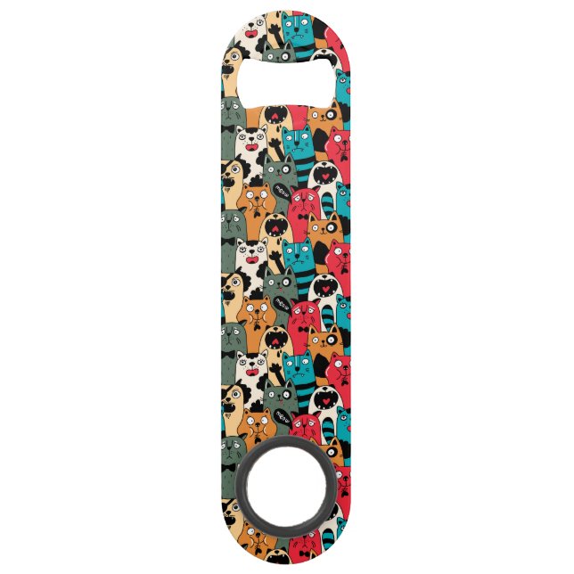 Die Menge an Katzen Speed Flaschenöffner (Vorderseite)