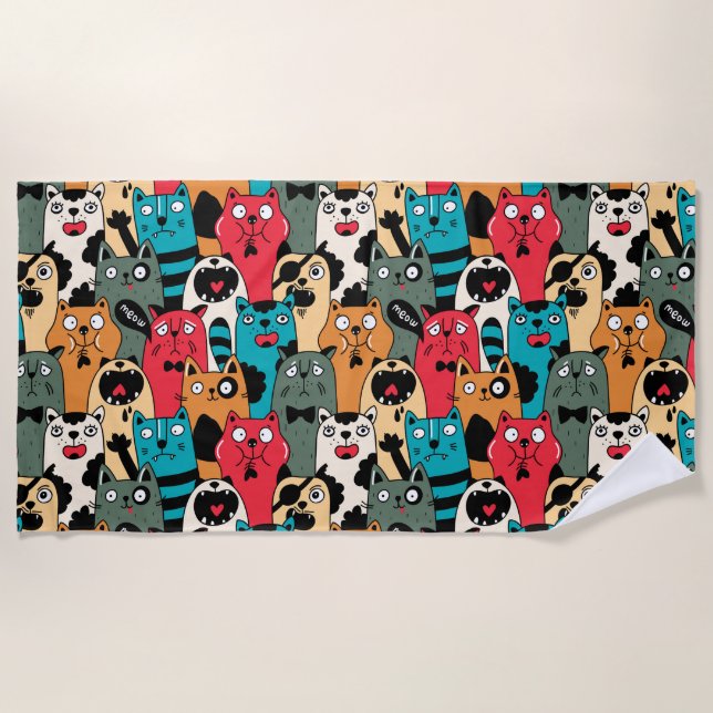 Die Menge an Katzen Strandtuch (Vorderseite)